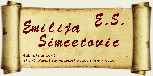 Emilija Simčetović vizit kartica